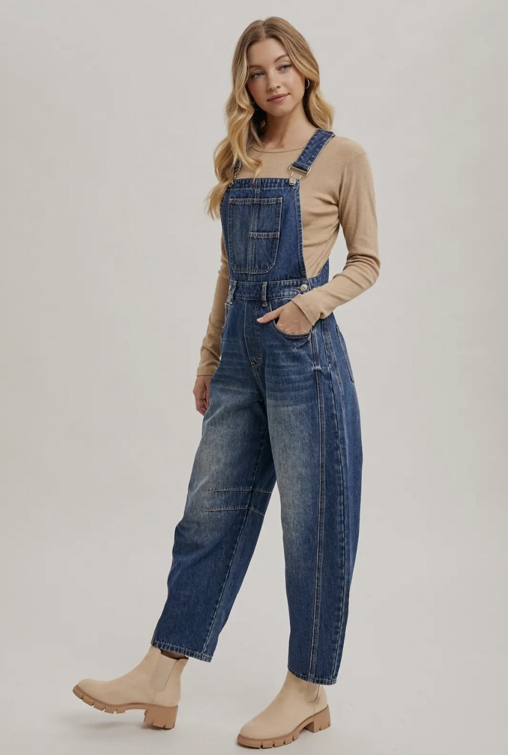 Denim Barrel Overalls|2023