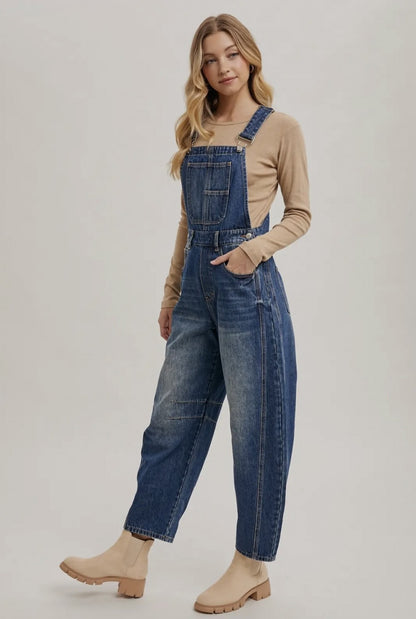 Denim Barrel Overalls|2023
