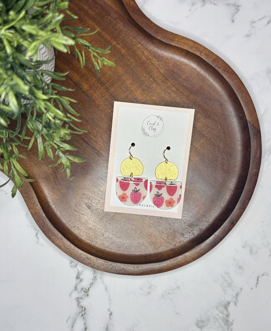 Sweet Strawberry Print Dangles|7929