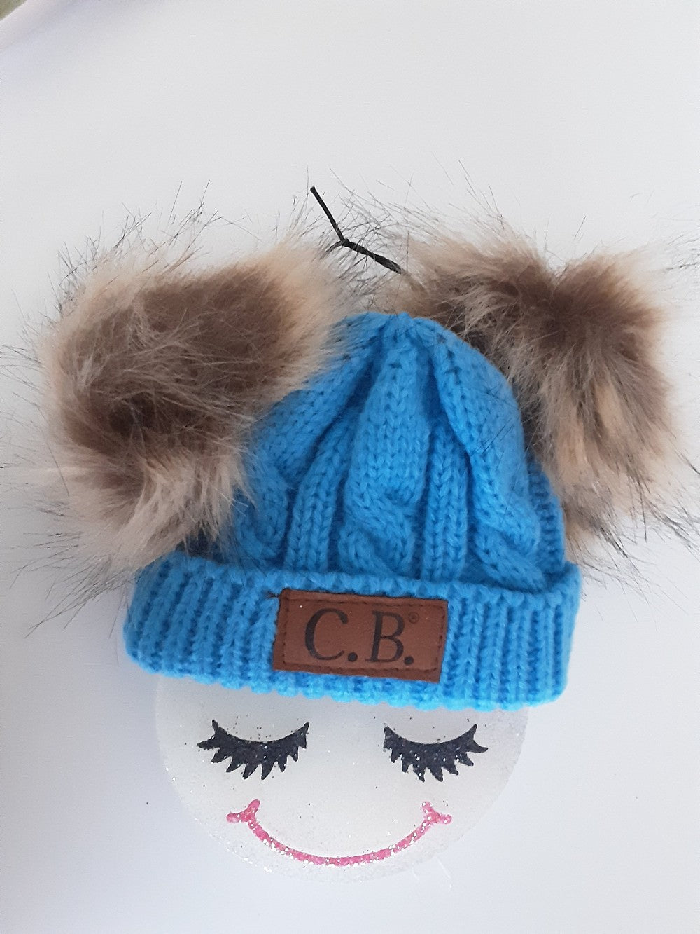 CAR FRESHIE-BEANIE BLUE POMS PINK LIPS|1403