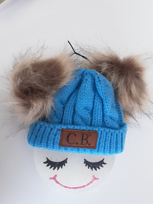 CAR FRESHIE-BEANIE BLUE POMS PINK LIPS|1403