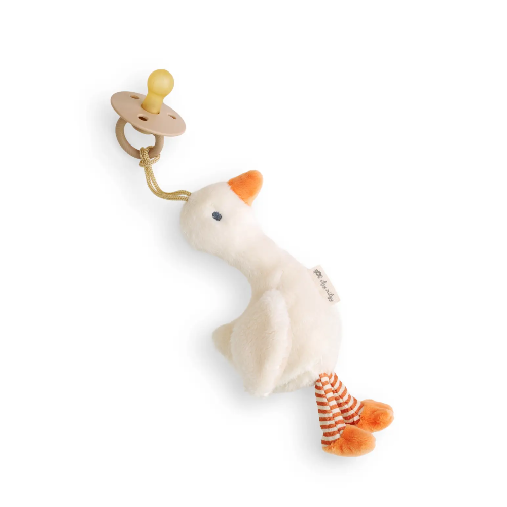 Bitzy Pal Natural Rubber Pacifier & Plush Goose|6542