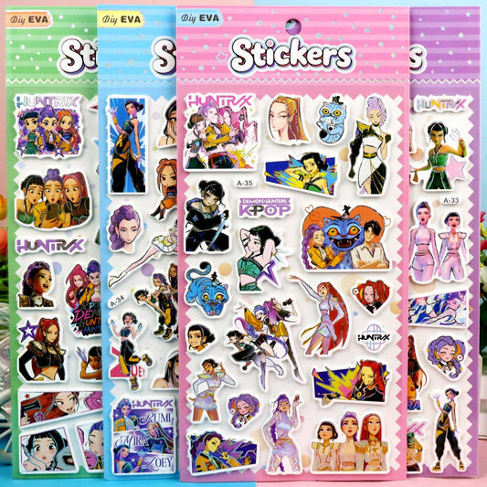 KPOP demon hunters EVA Laser 3D Bubble Stickers