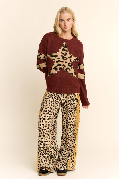 The Lacey Leopard Ribbon Pants