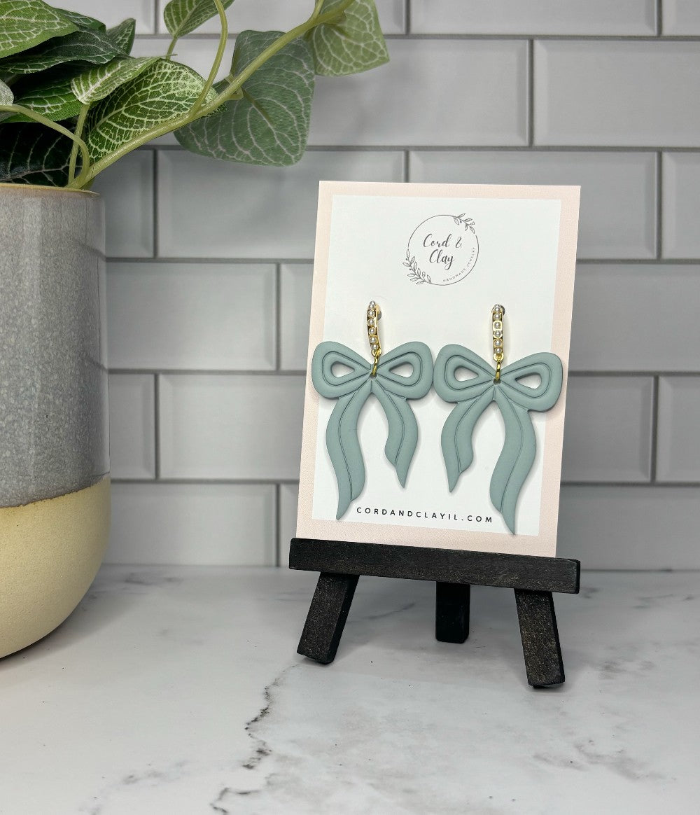 Blue Extruded Bow Dangles|6917
