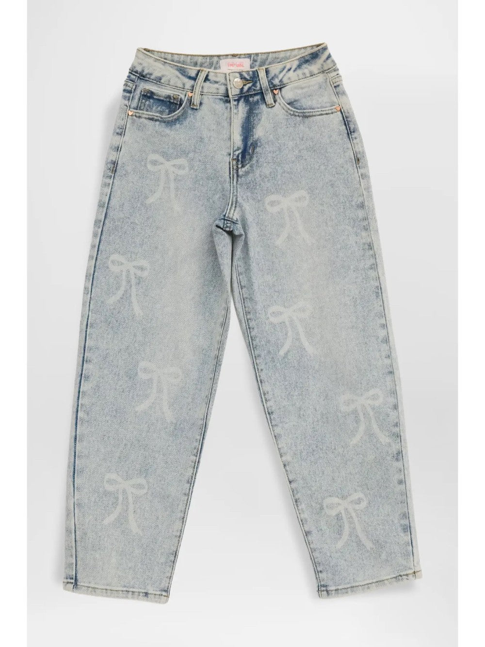 Girls Layla Bow Print Barrel Jean|9159