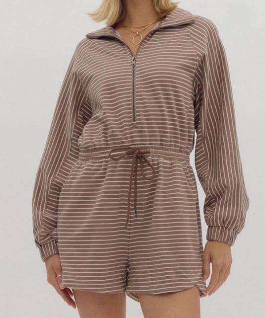 Mocha Zip Romper|742