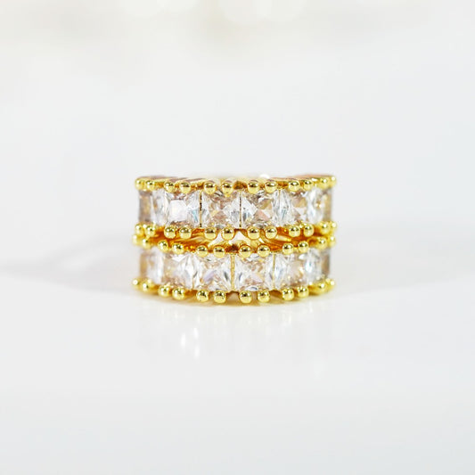Brenda Gold Baguette Earrings|1336