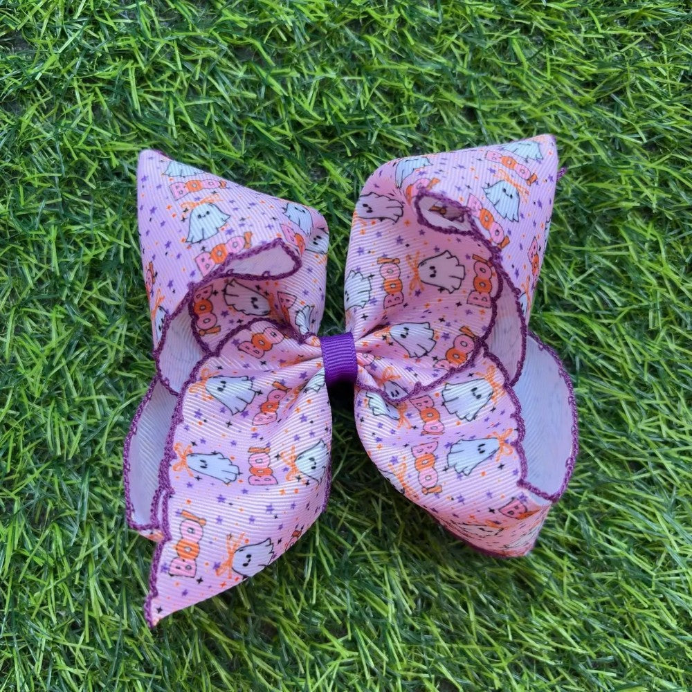 Halloween, Ghost Printed Girls Hair Bow|9103