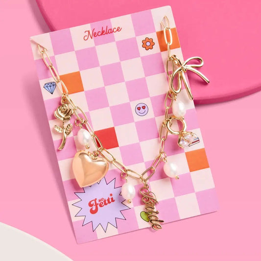 Gold Bride Charm Necklace|7734