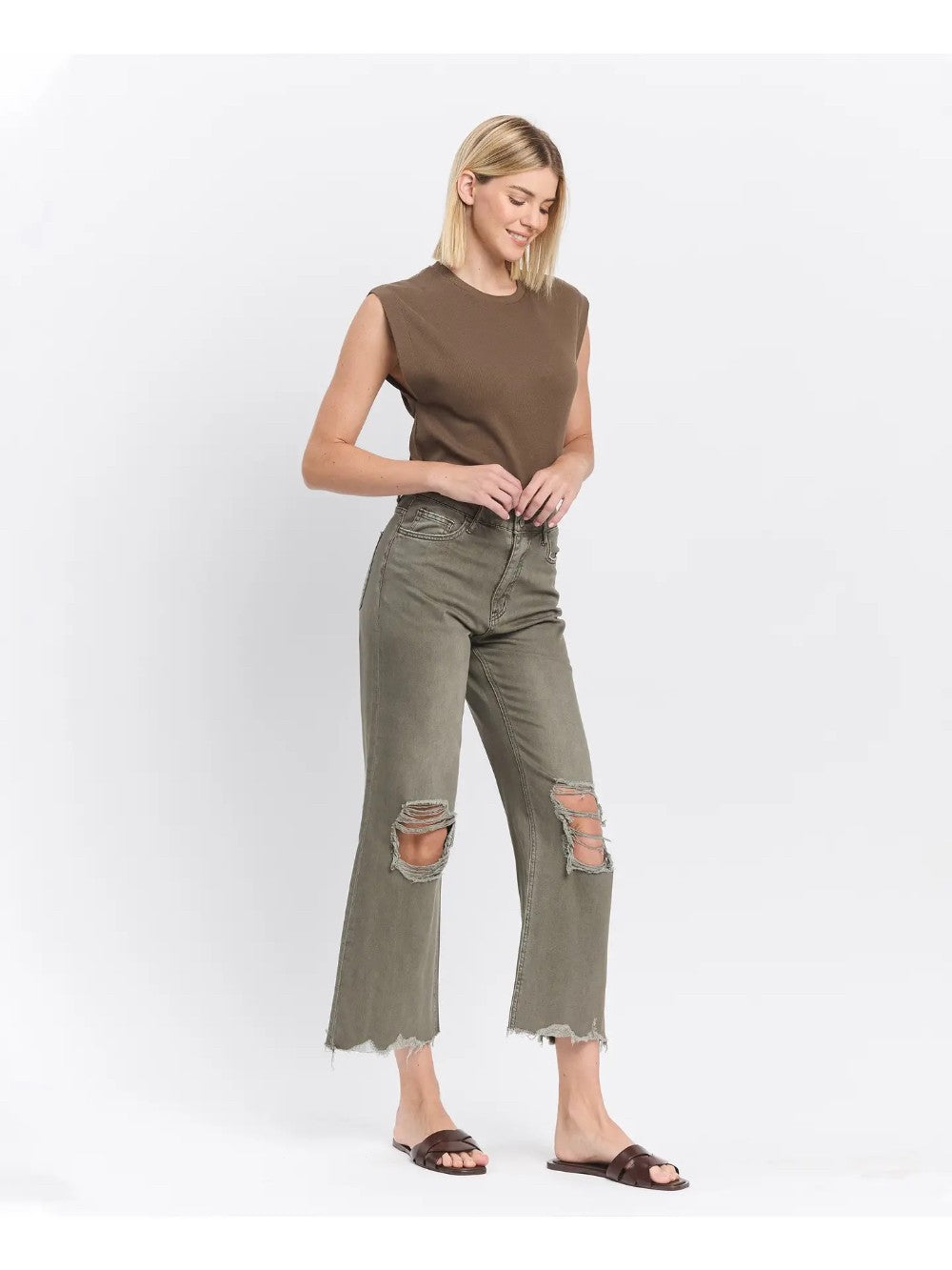 90's Vintage Super High Rise Crop|9206