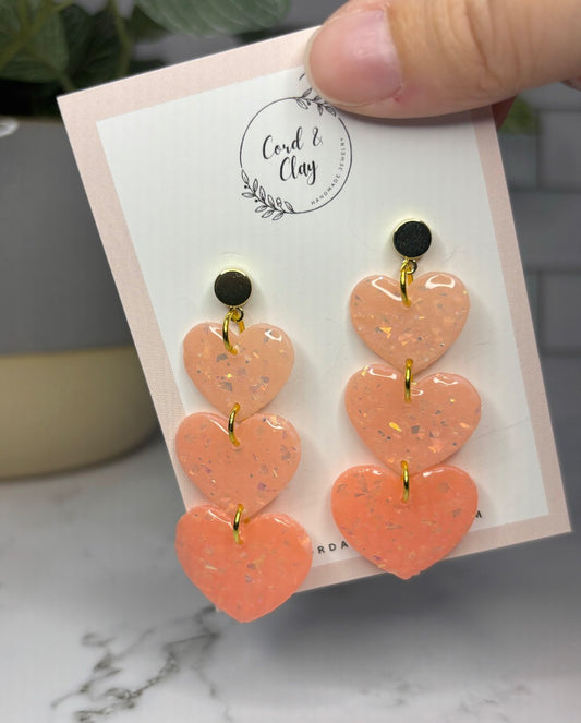 Opal Translucent Heart Dangles|1590