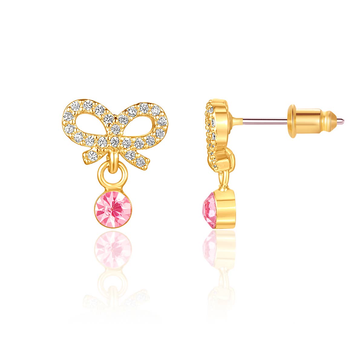 Little Luxe Drop Earrings | Crystal Bow with CZ