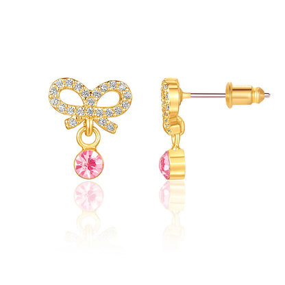 Little Luxe Drop Earrings | Crystal Bow with CZ