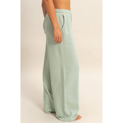 French Terry Wide-Leg Pants