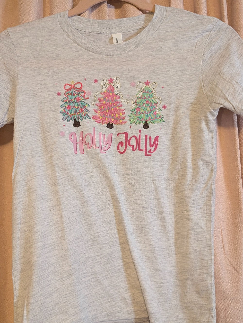 Holly Jolly Grey Kids Tee|2228