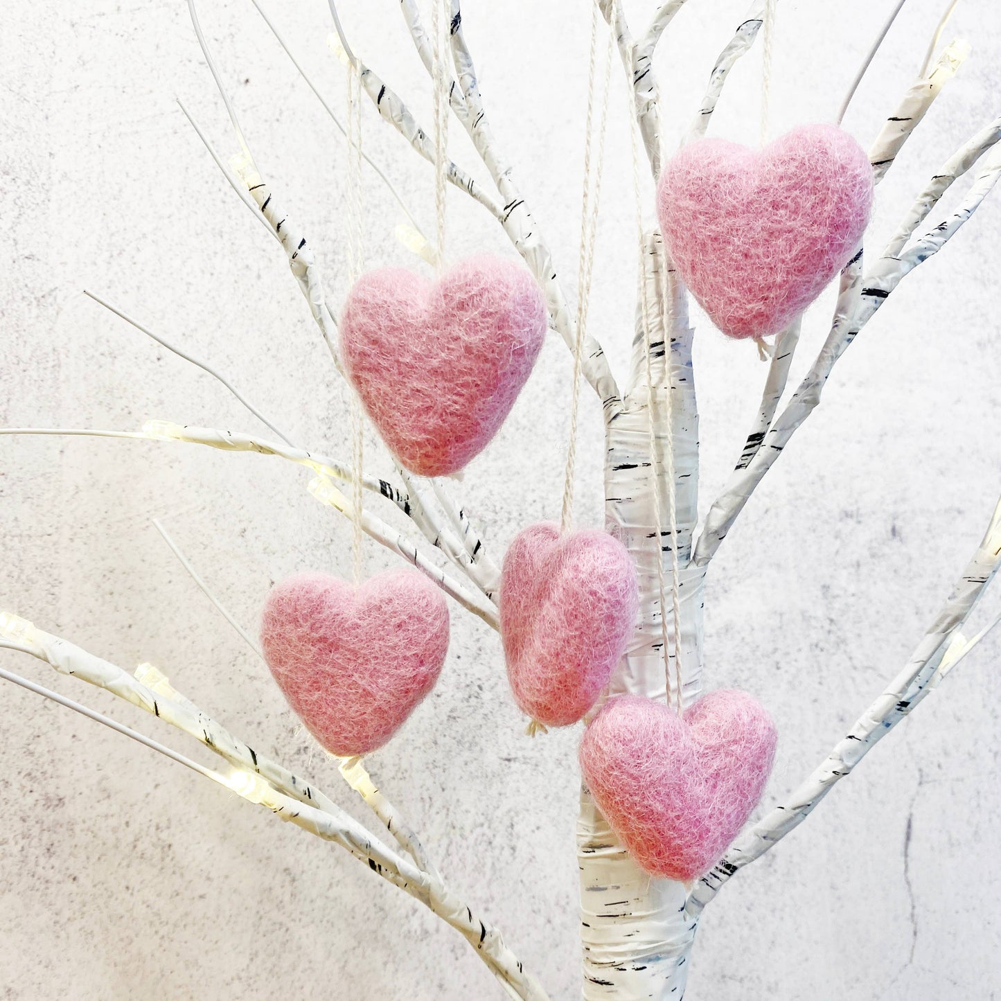 Felt Heart Ornament - Baby Pink