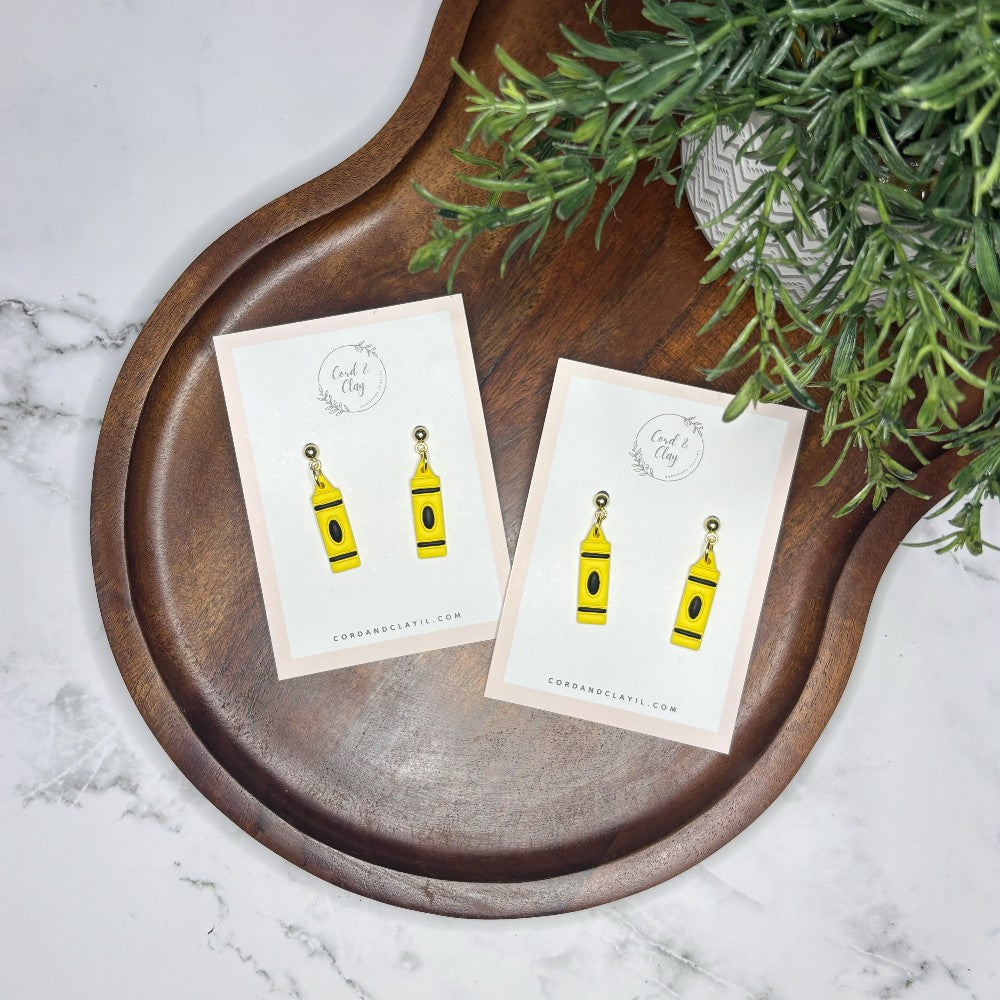 Yellow Crayon Dangles|8805