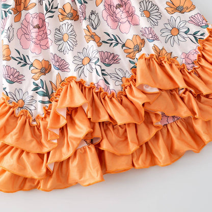 Harvest Blossom Maxi Girls Dress