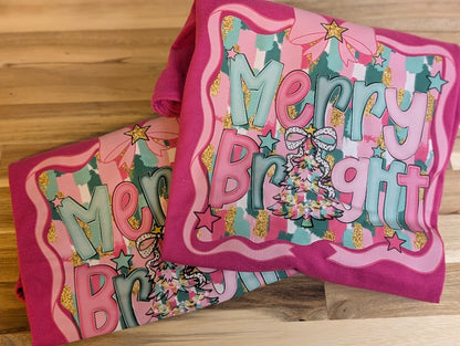 Merry & Bright Chic Kids Christmas Tee|2240