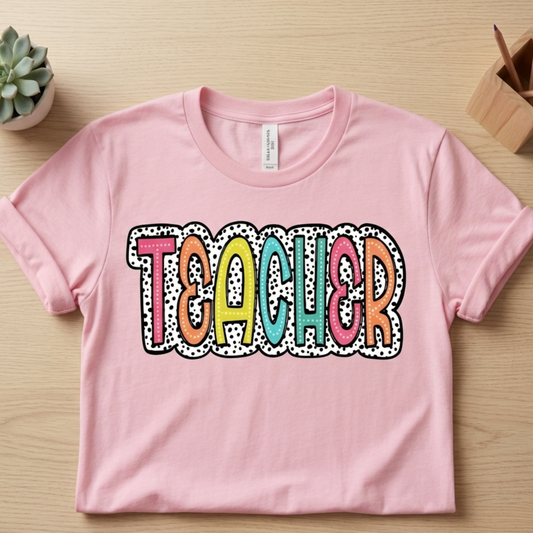 Polka Dot Teacher Tee|7871