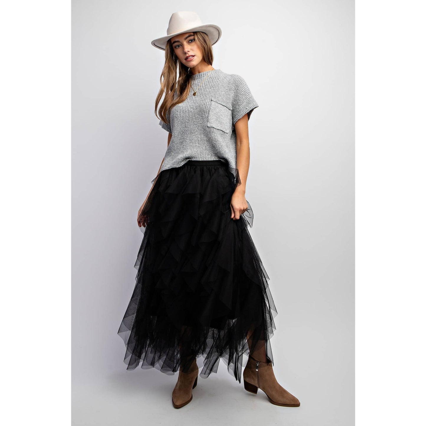 Cascading Tulle Skirt