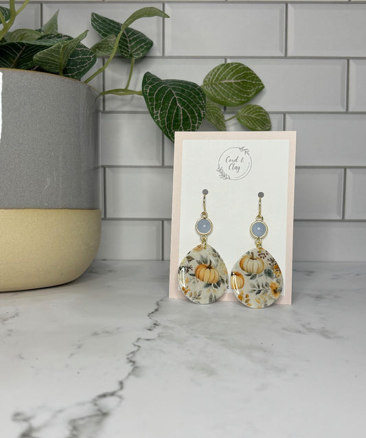 Pumpkin Print Dangles|1532