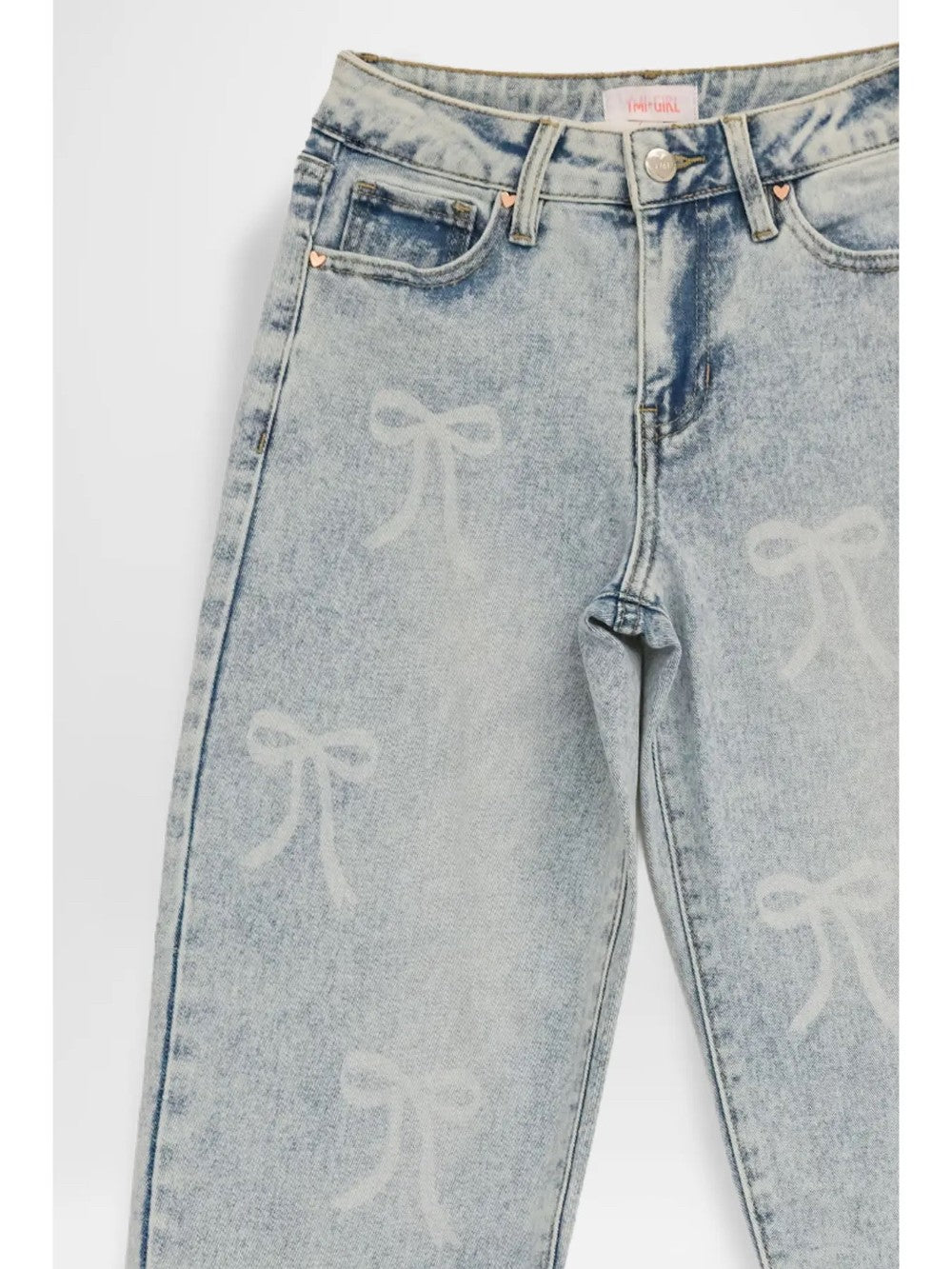 Girls Layla Bow Print Barrel Jean|9161