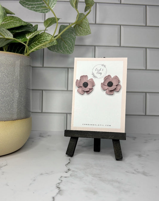 Purple Large Flower Studs|5970