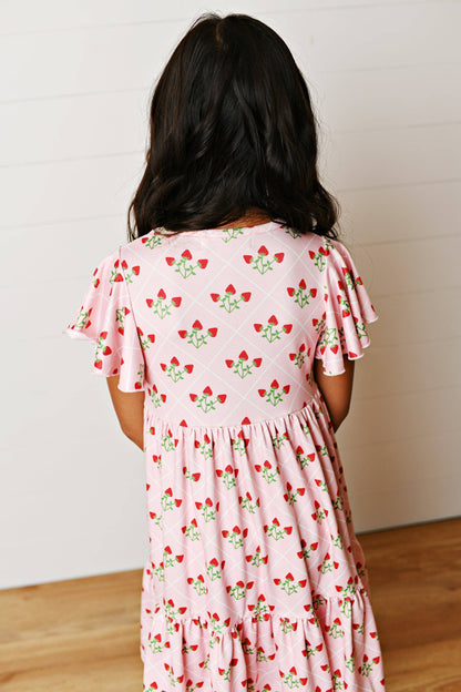 Emmy Pink Strawberry Twirl Dress