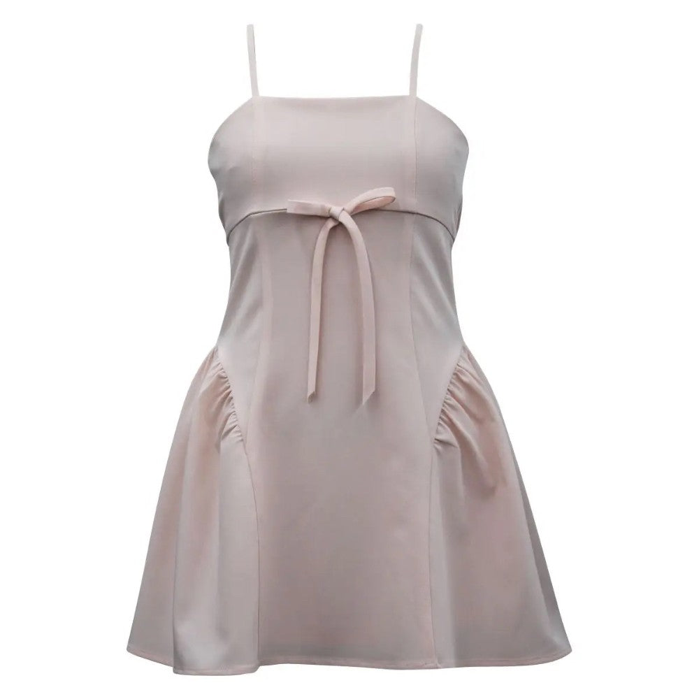 Tween Side Shirred Bow Front Dress|7648