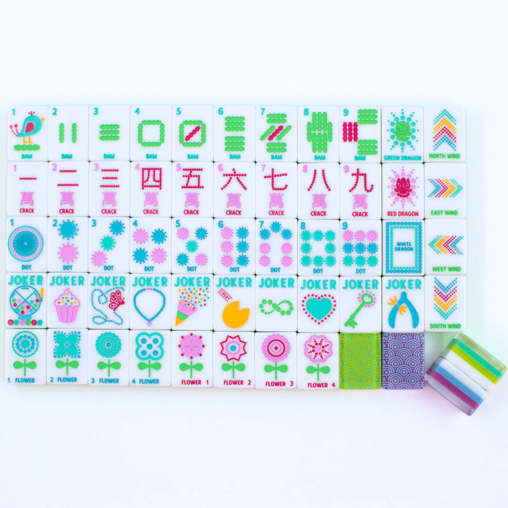 Crystal Confetti Purple | Mahjong with A Sprinkle of Color | Mahj Tiles|7536