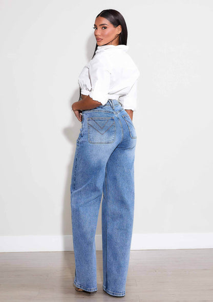 Meg Wide Leg Rigid W/ Comfort Stretch Denim