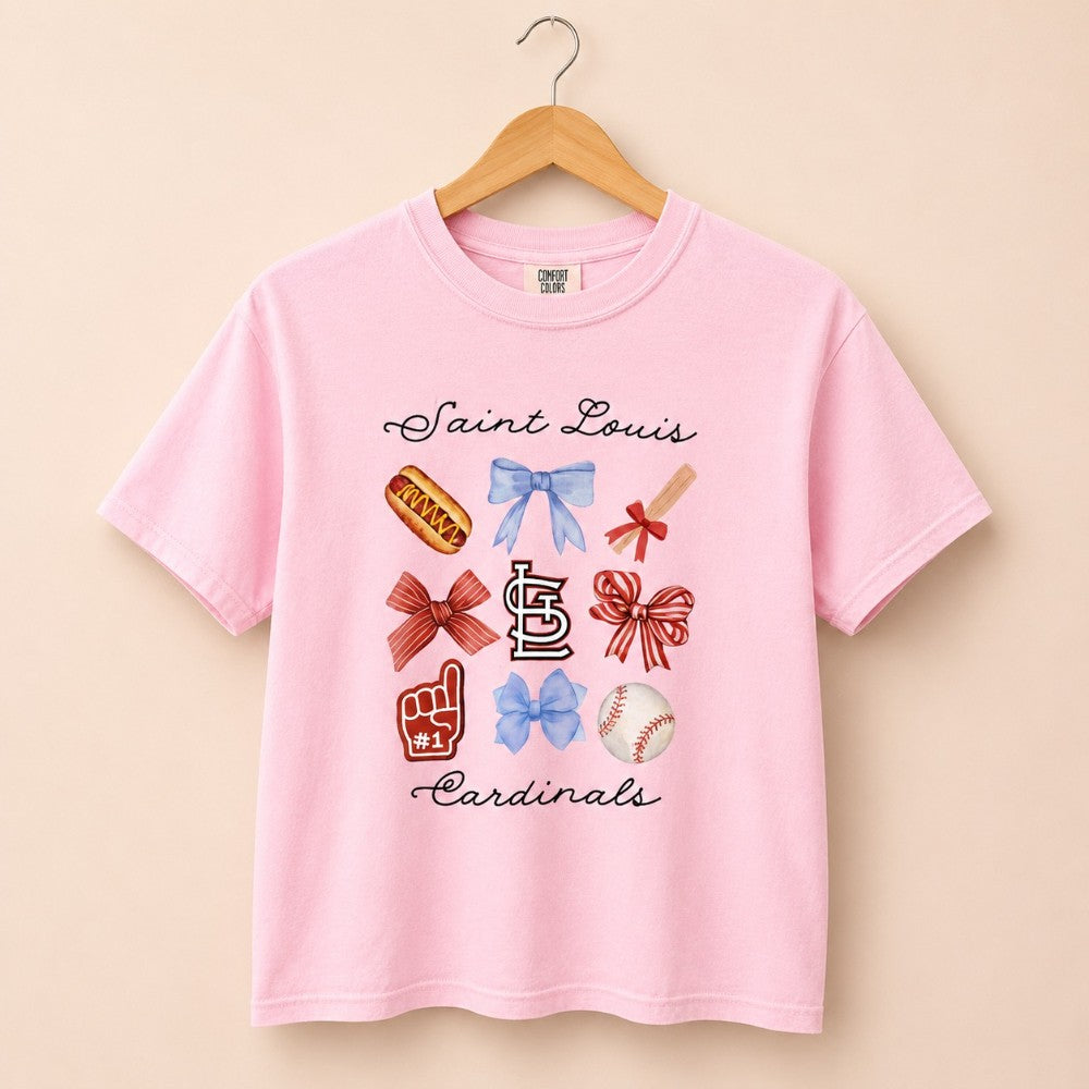 Cardinals & Bows Girl's Tee|8067