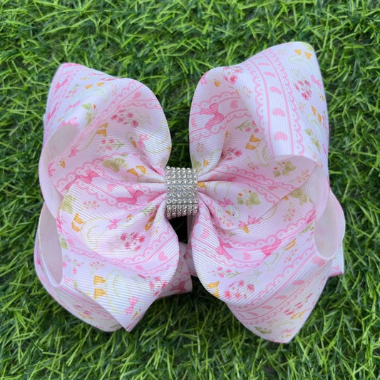 Coquette Duck Printed Hair Bow|9109