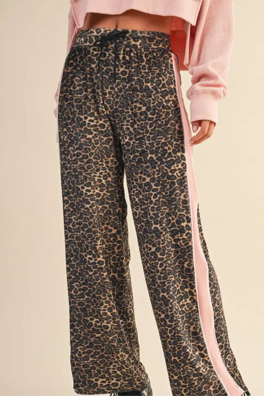Leopard Print Velour Pants|2027