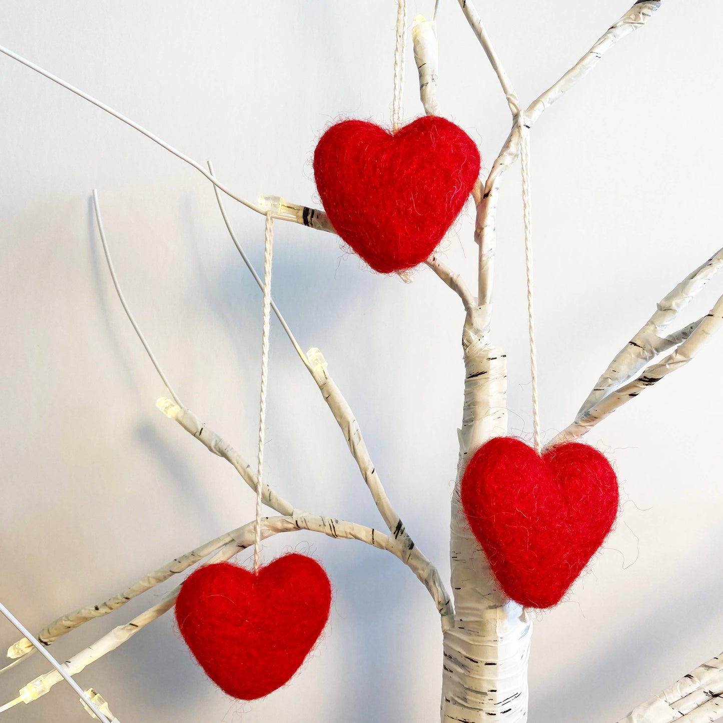 Felt Heart Ornament -  Red