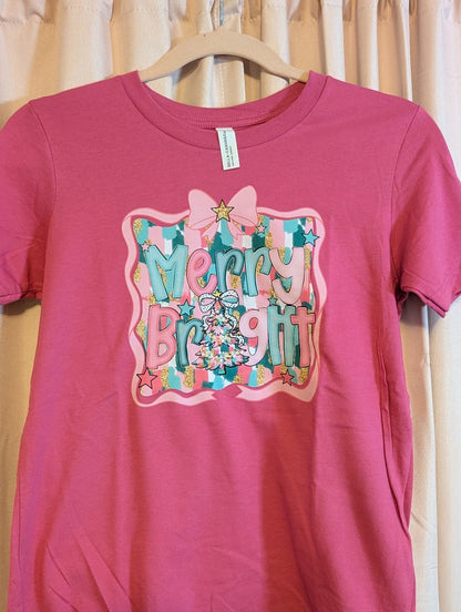 Merry & Bright Chic Kids Christmas Tee|2241