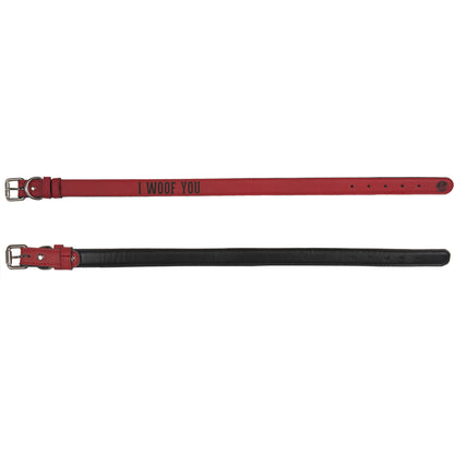L/XL Woof - 30" PU Leather Pet Collar