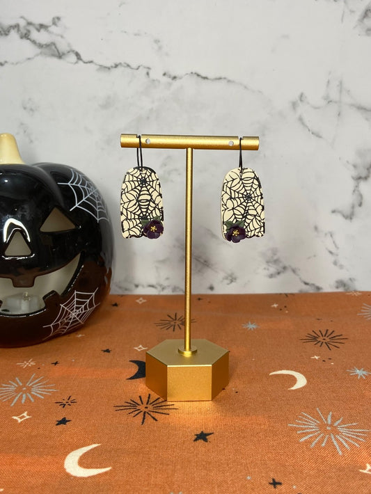 Spiderwebbed Ghost Hoops|1542