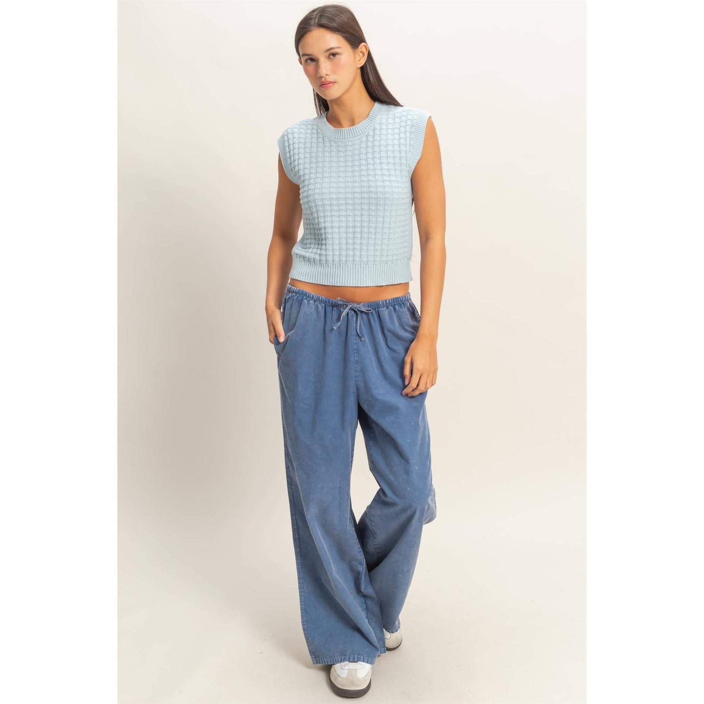 Textured Sleeveless Knit Top