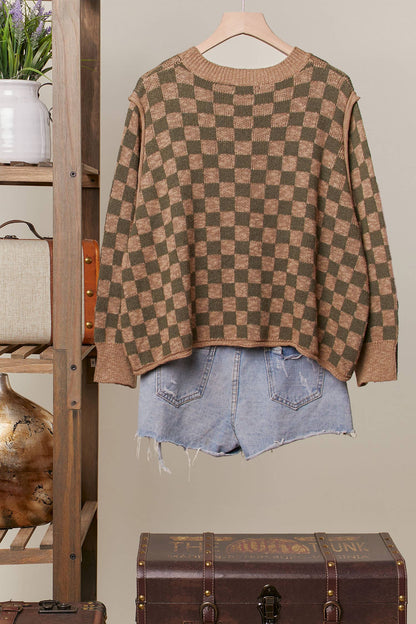 Checker Knit Sweater