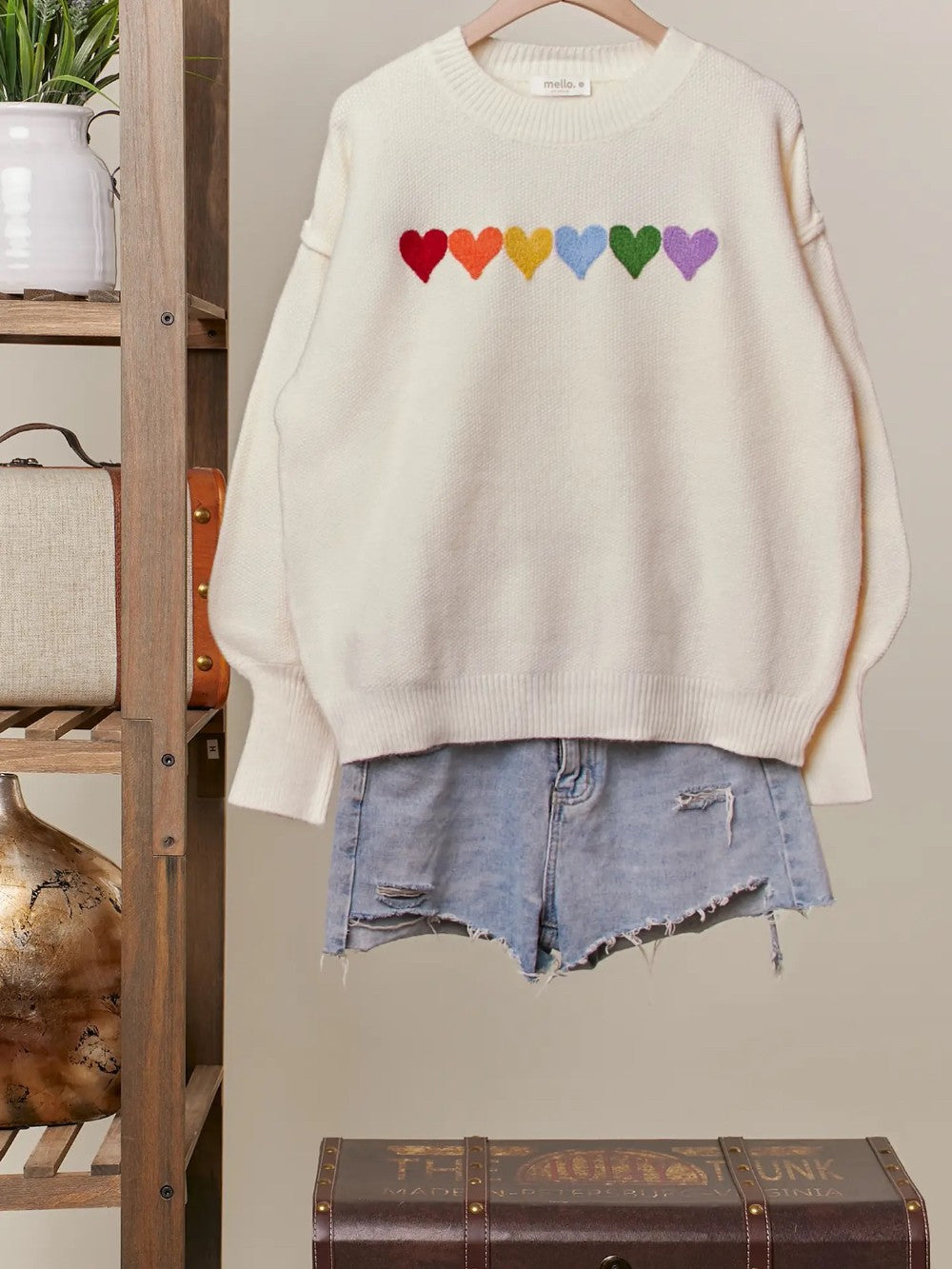 Candy Heart Patch Sweater|4761