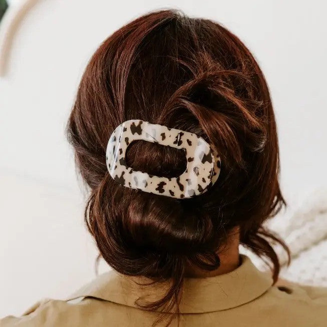 Round Flat Hair Clip | Blonde Tortoise|8409