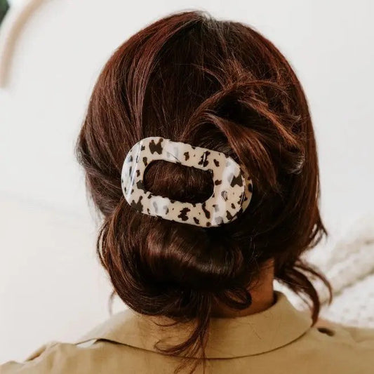 Round Flat Hair Clip | Blonde Tortoise|8409