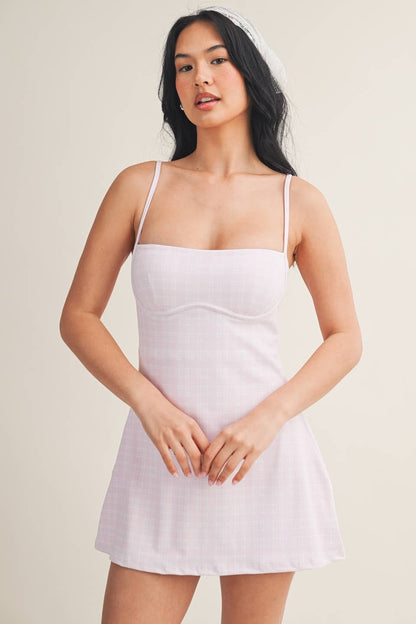 Plaid Print Sweetheart Dress