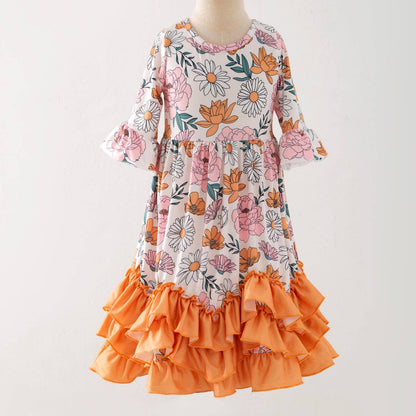 Harvest Blossom Maxi Girls Dress