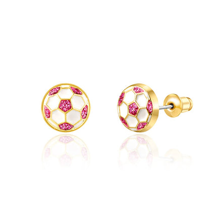 Glitter Soccer Ball | Cutie Stud Earrings for Kids