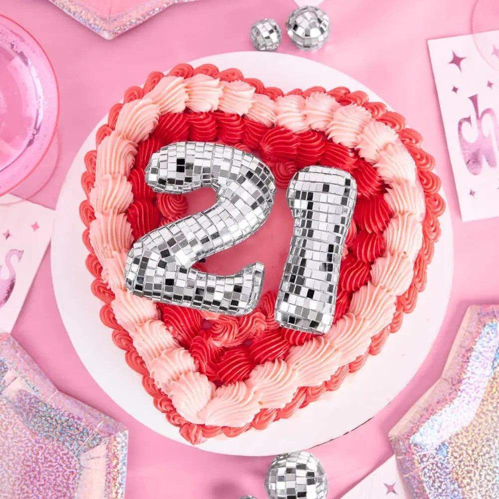 6 Pc Mirrored 21s Birthday Cake Toppers|7716