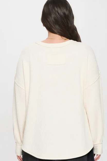 PLUS Drop Shoulder Long Sleeve Sweater|2667
